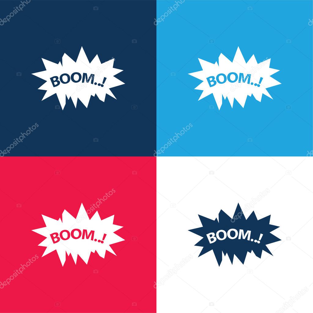 Boom blue and red four color minimal icon set