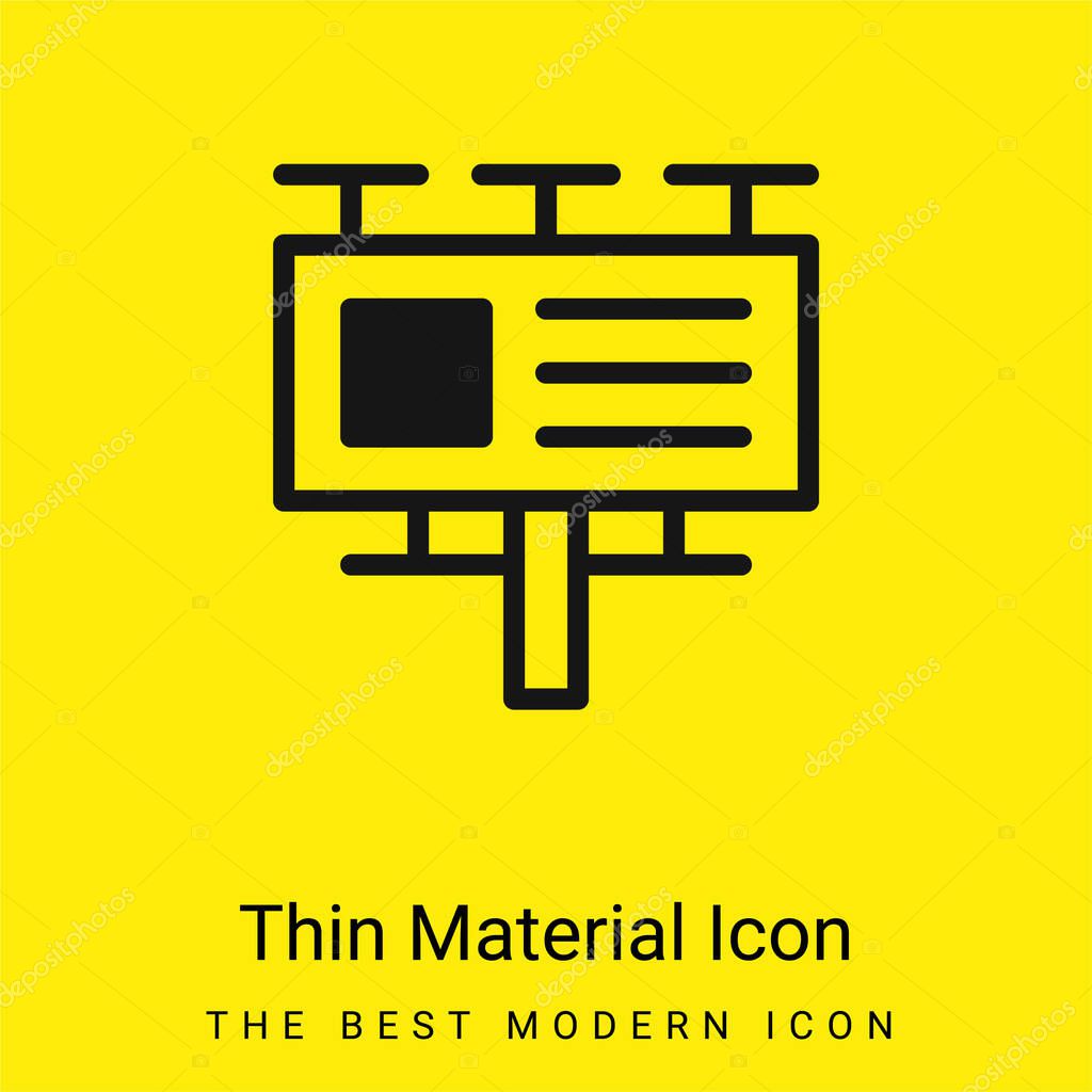 Billboard minimal bright yellow material icon