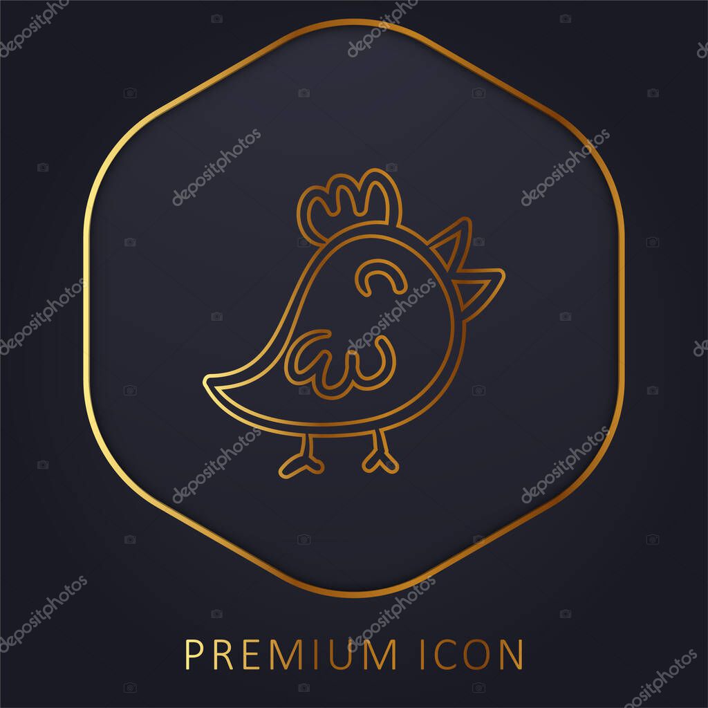 Bird golden line premium logo or icon