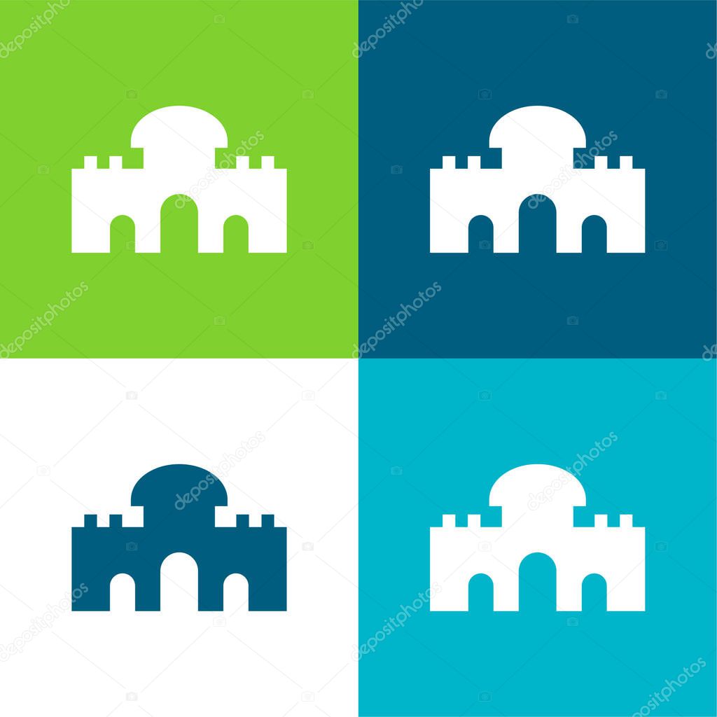 Alcala Gate Flat four color minimal icon set
