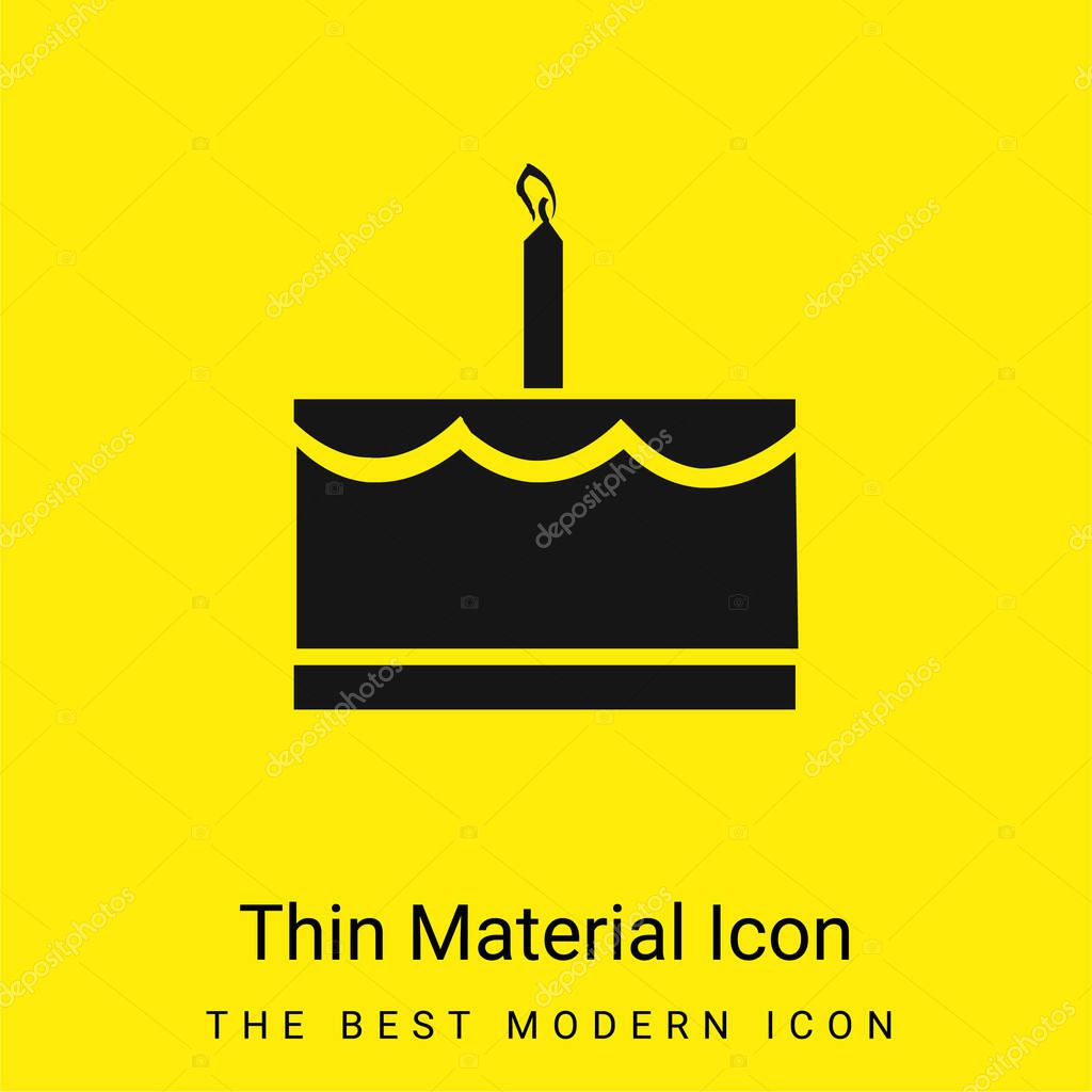 Birthday Cake With One Candle minimal bright yellow material icon