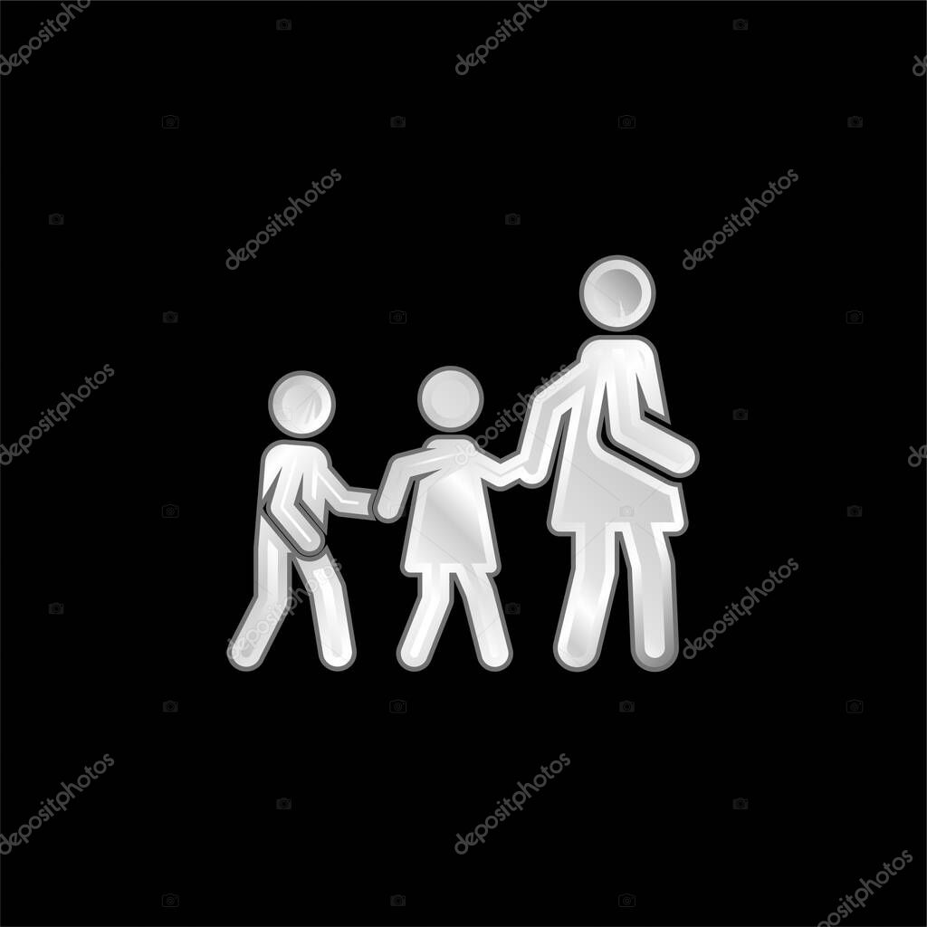 Babysitter silver plated metallic icon