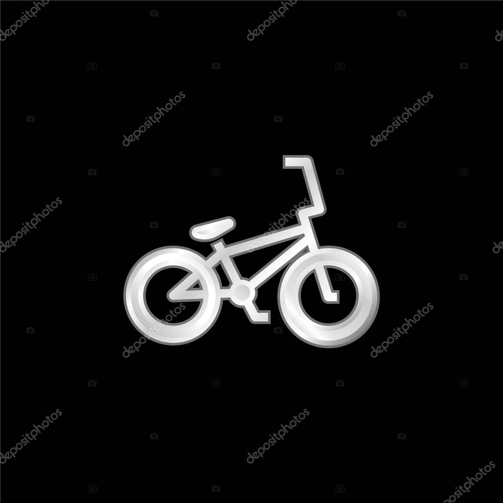 Bicycle silver plated metallic icon