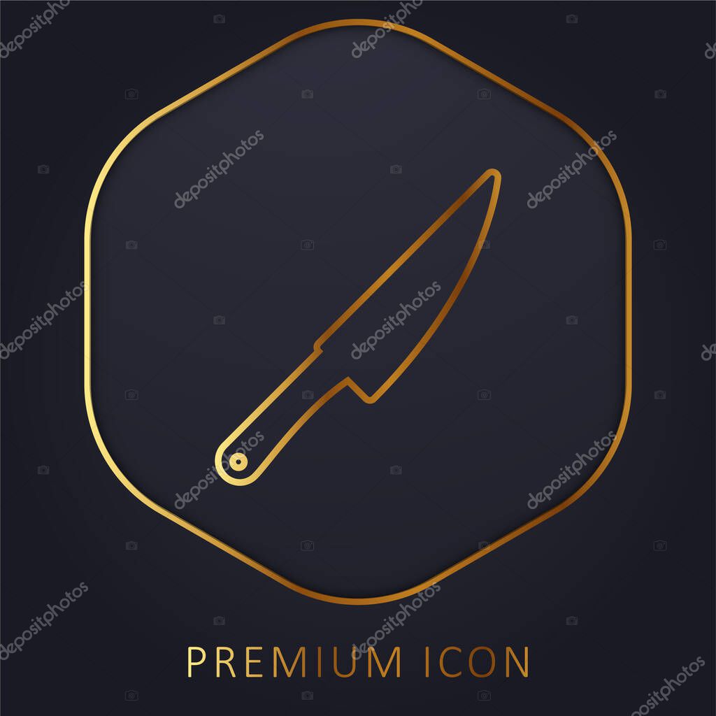 Big Knife golden line premium logo or icon