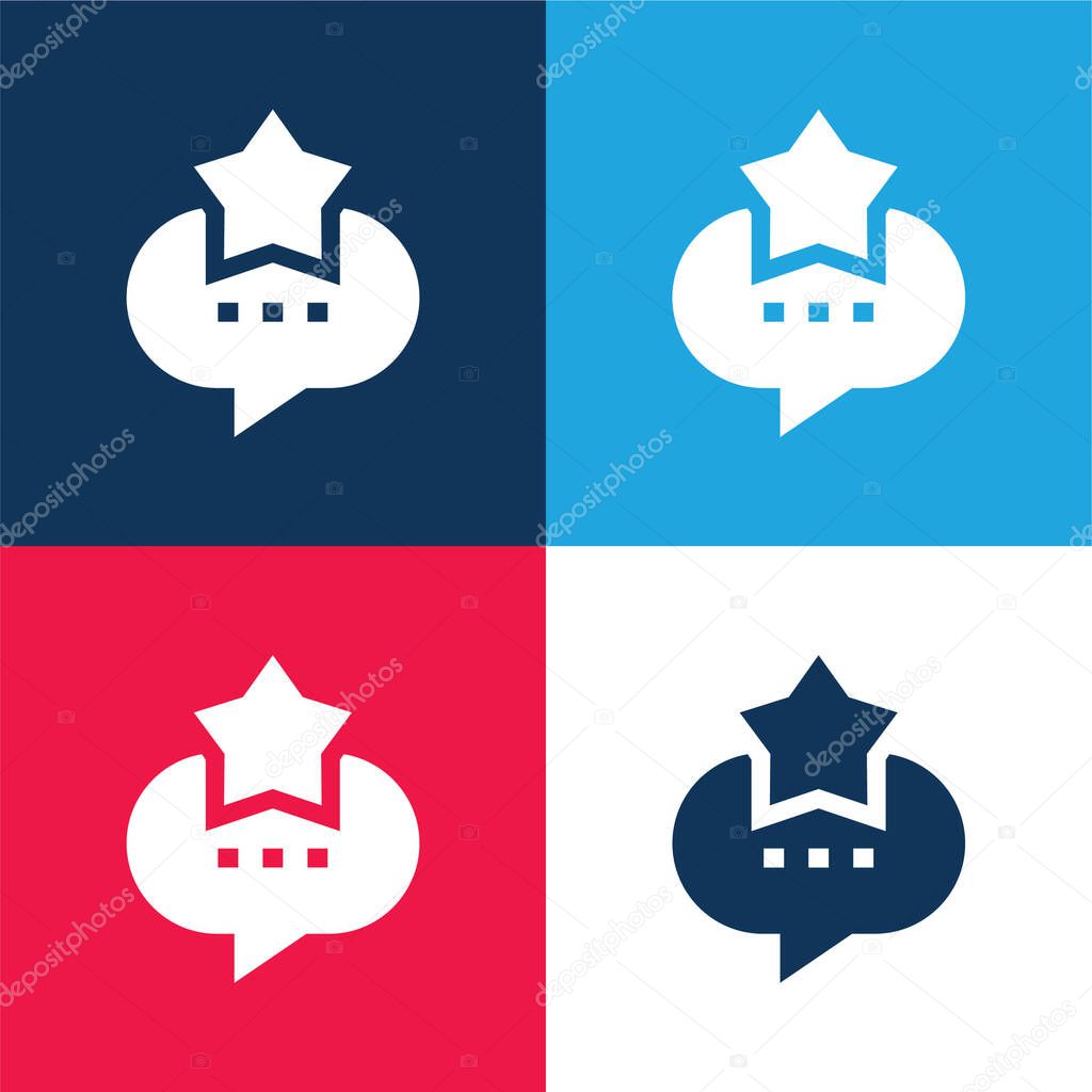 Best blue and red four color minimal icon set