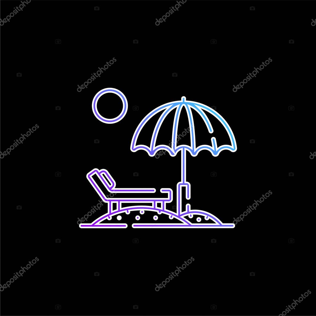 Beach blue gradient vector icon