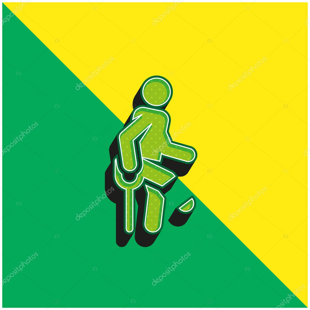Accident Green and yellow modern 3d vector icon logo