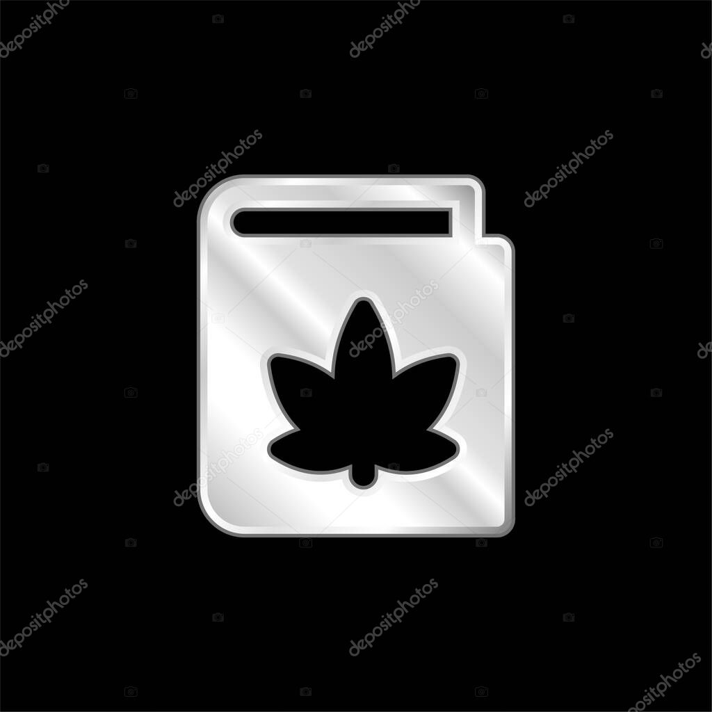 Book silver plated metallic icon