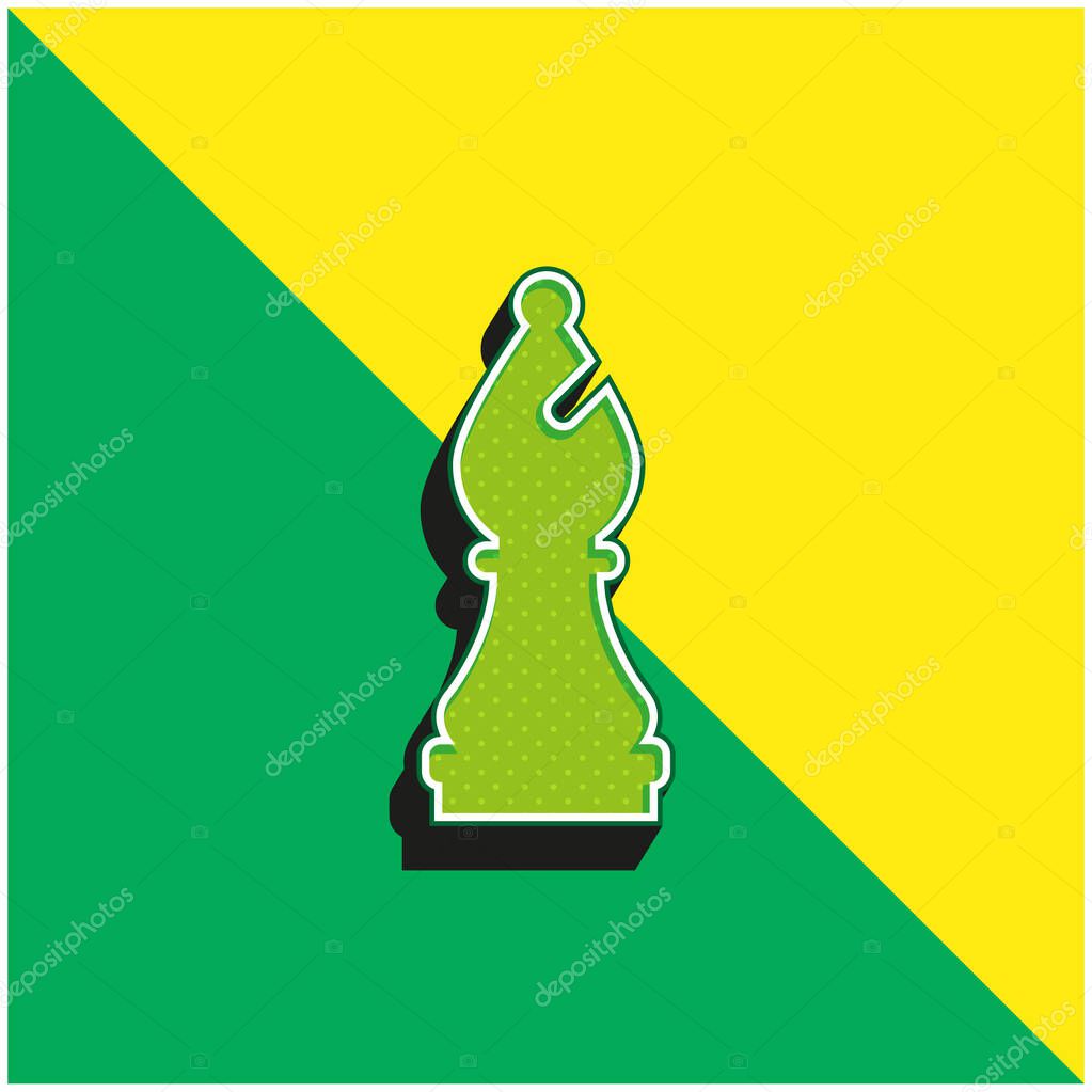 Bishop Green and yellow modern 3d vector icon logo
