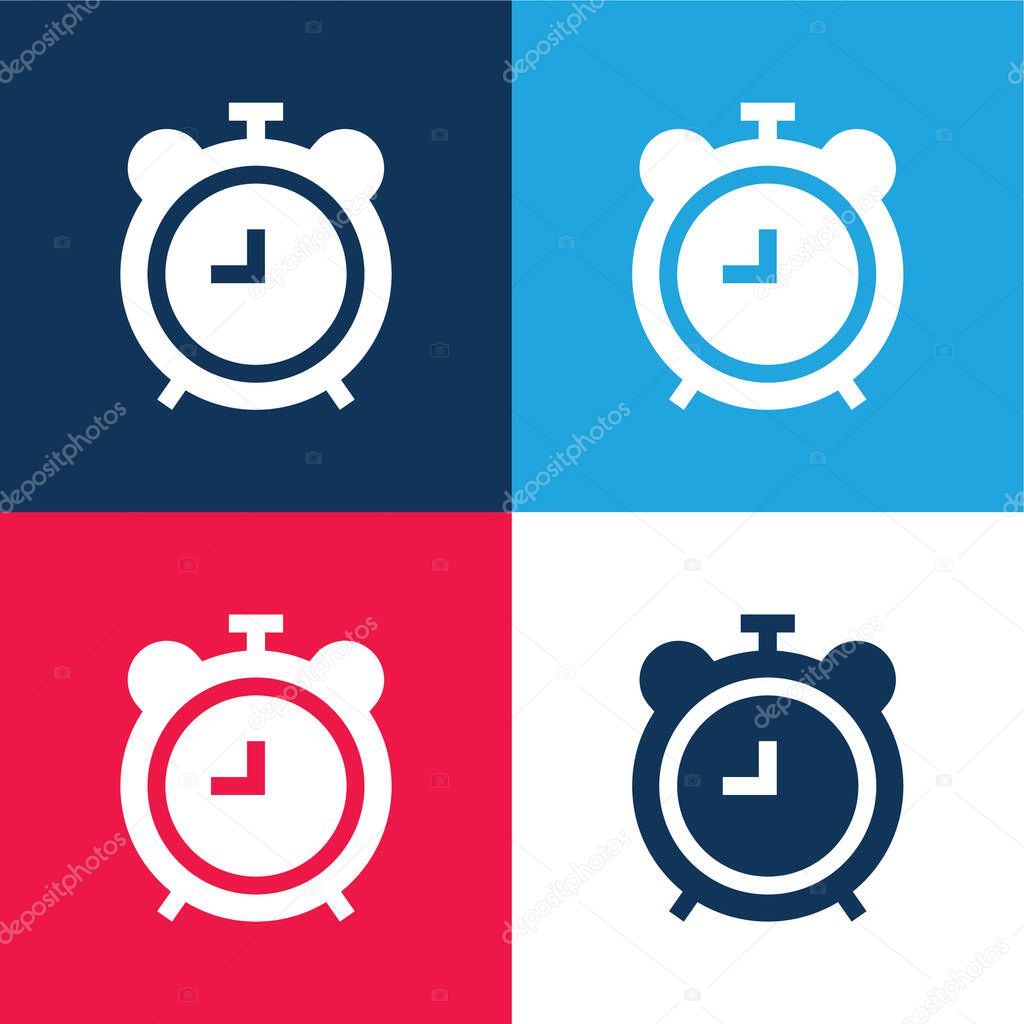 Alarm blue and red four color minimal icon set