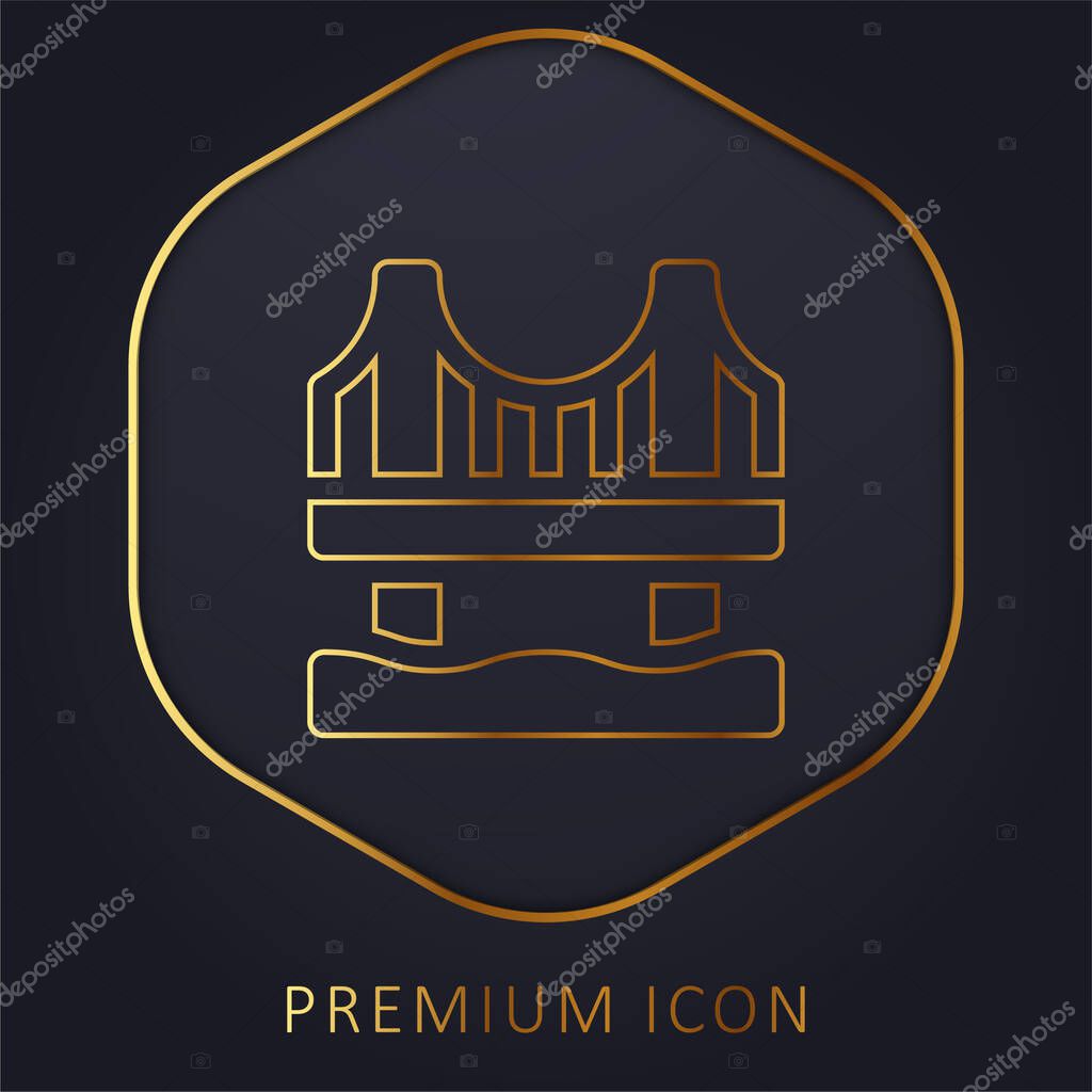 Bridge golden line premium logo or icon