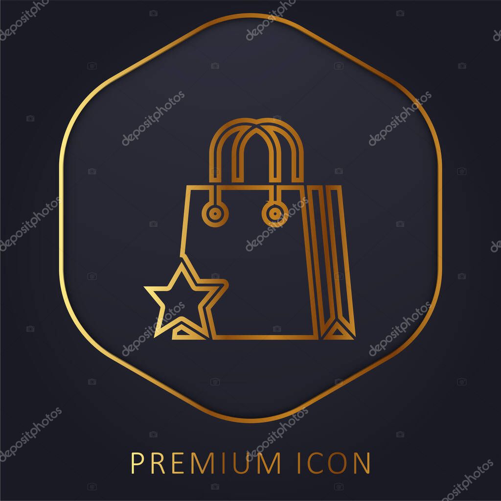 Add To Favorites golden line premium logo or icon