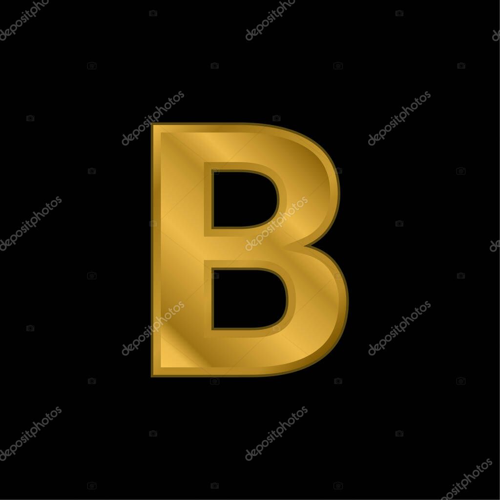 Bold gold plated metalic icon or logo vector