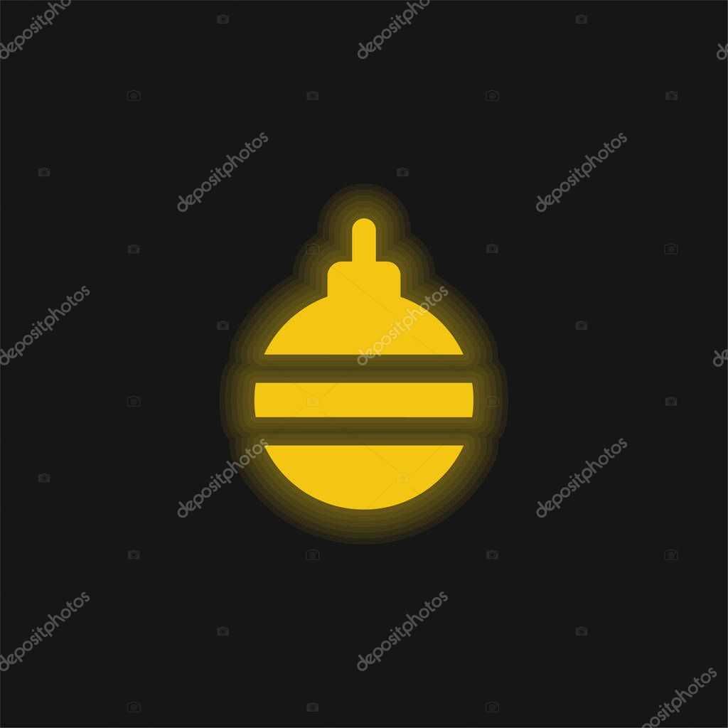 Bauble yellow glowing neon icon