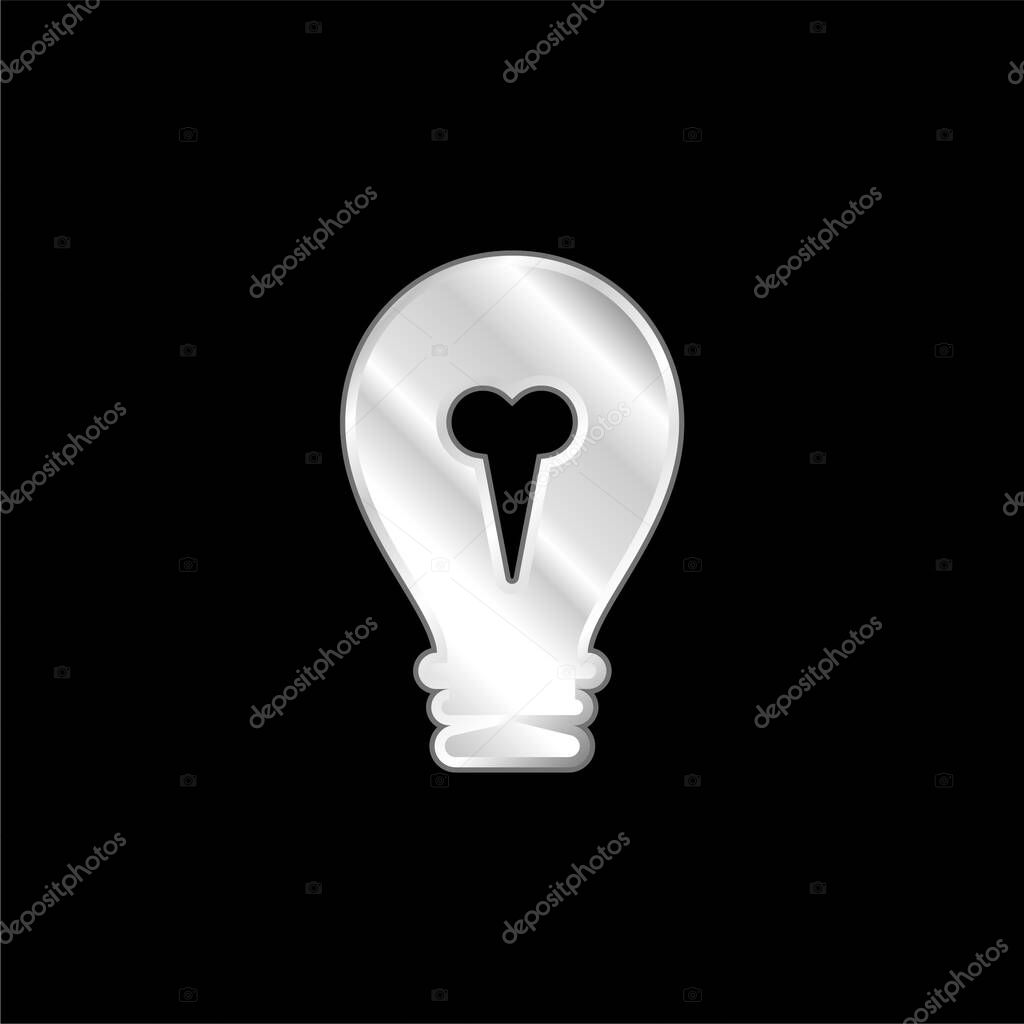 Big Light Bulb silver plated metallic icon