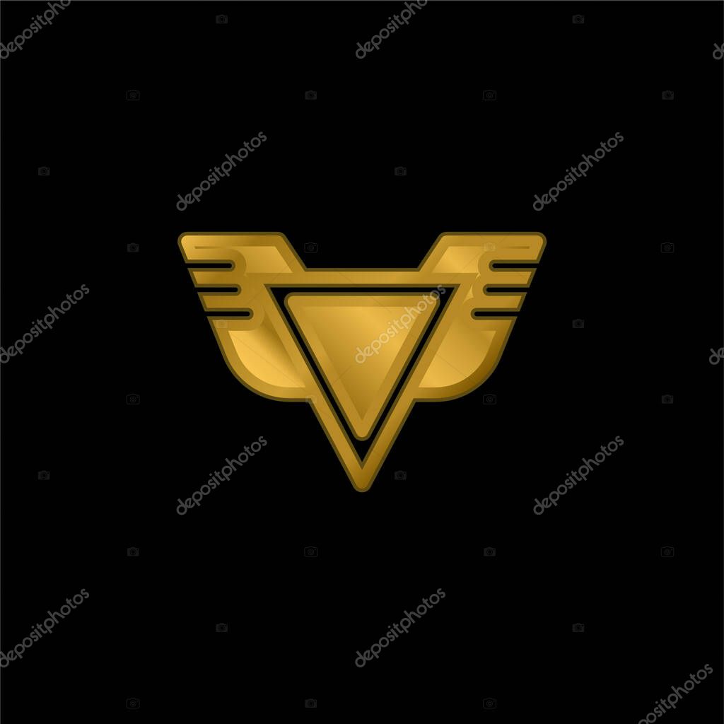 Badge gold plated metalic icon or logo vector