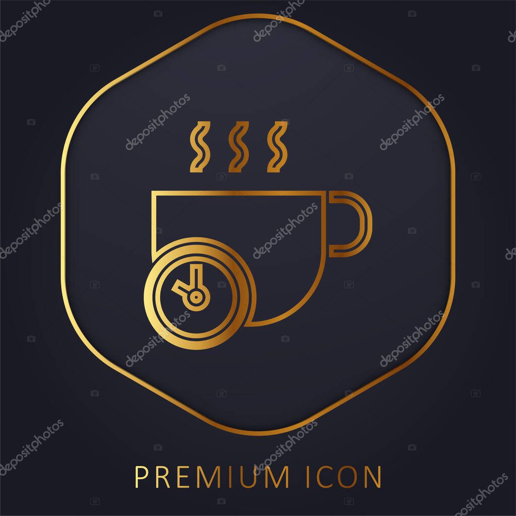 Break golden line premium logo or icon