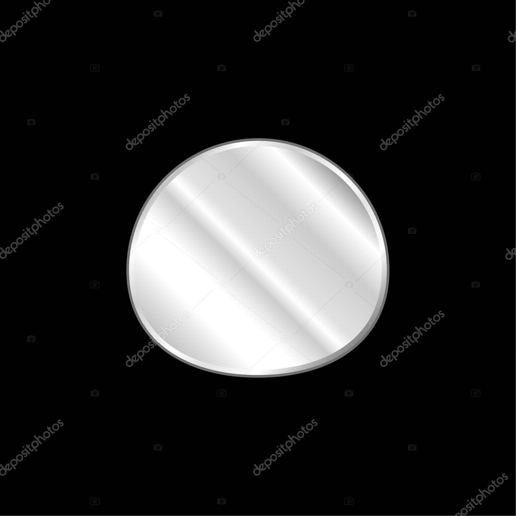 Black Oval silver plated metallic icon