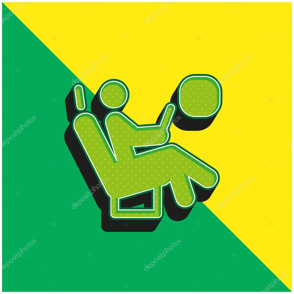 Airplane Seat Green and yellow modern 3d vector icon logo