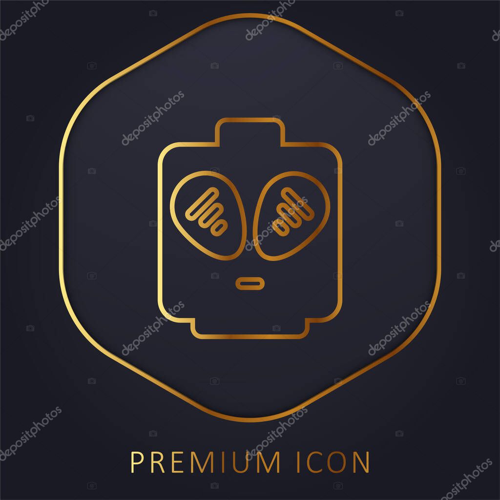 Alien golden line premium logo or icon