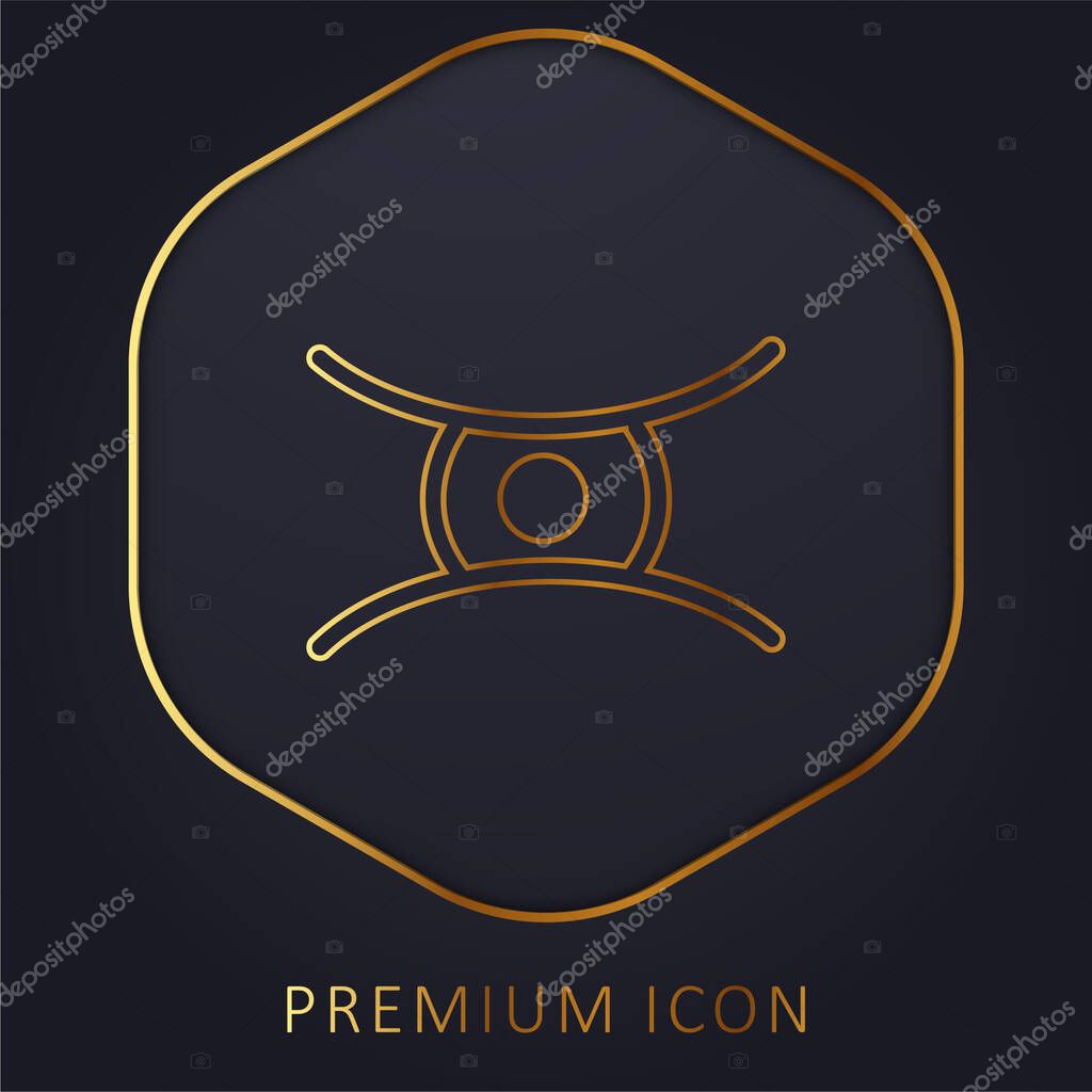 Animal Eye Shape golden line premium logo or icon