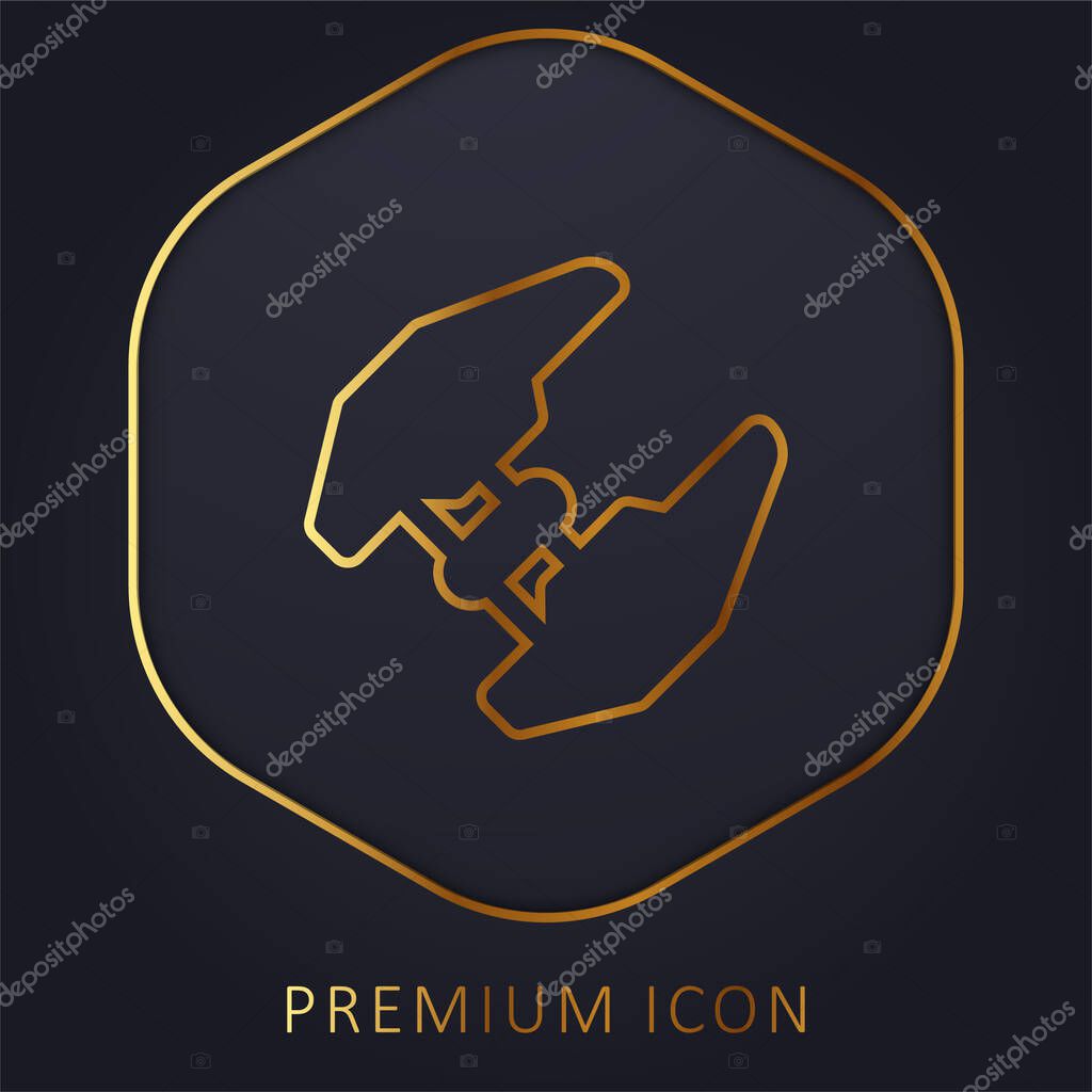 Attack Plane golden line premium logo or icon