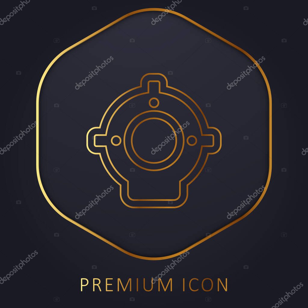 Aqualung golden line premium logo or icon