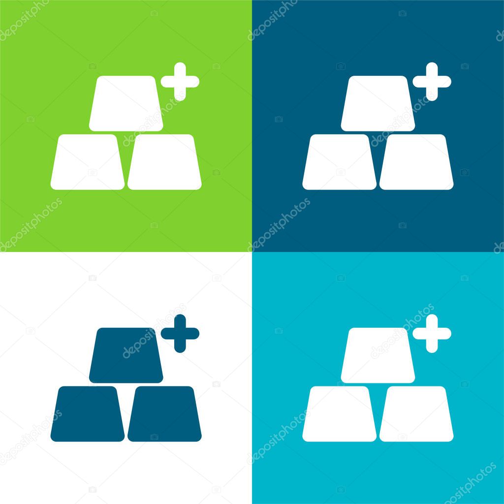 Add Objects Flat four color minimal icon set