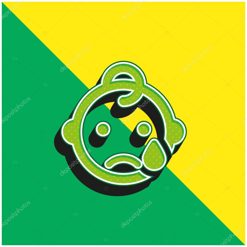 Baby Green and yellow modern 3d vector icon logo