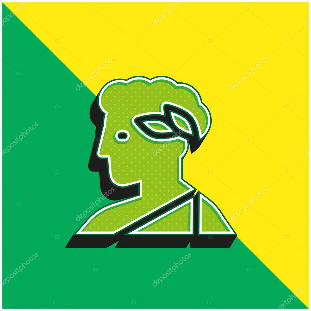 Apollo Green and yellow modern 3d vector icon logo