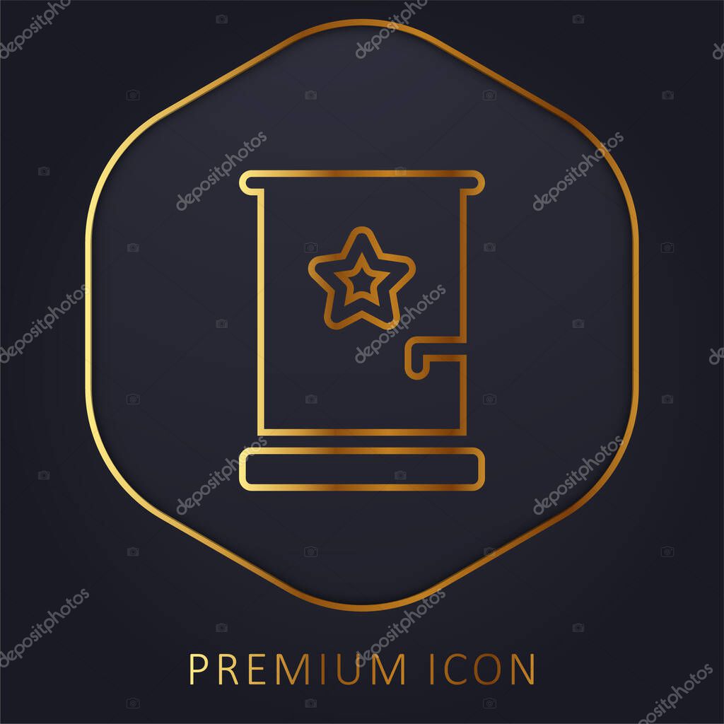Backstage golden line premium logo or icon