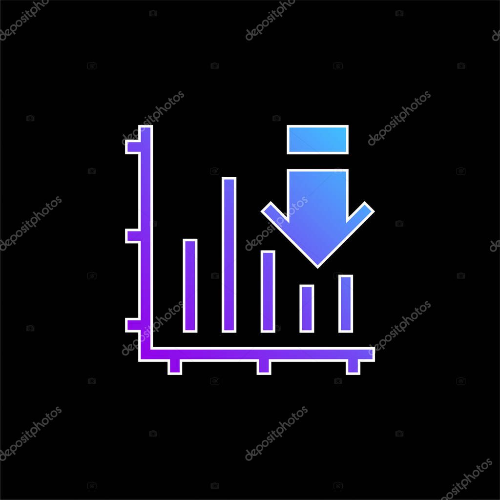 Bar Graph blue gradient vector icon