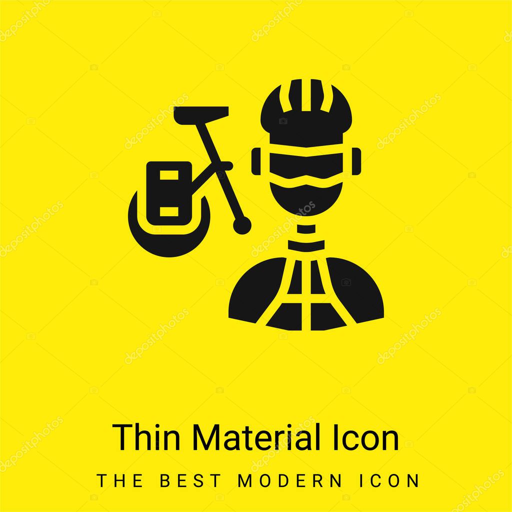 Biker minimal bright yellow material icon