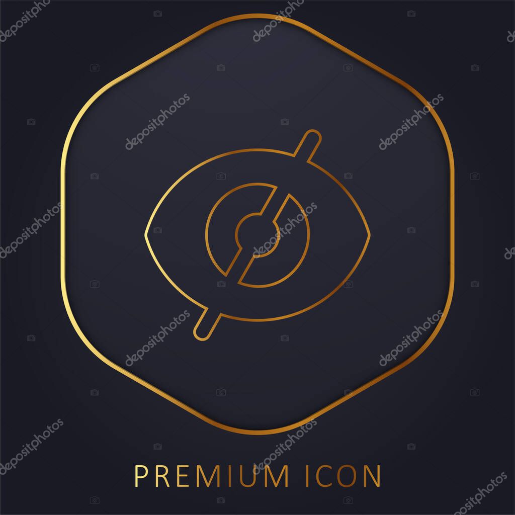Blind golden line premium logo or icon