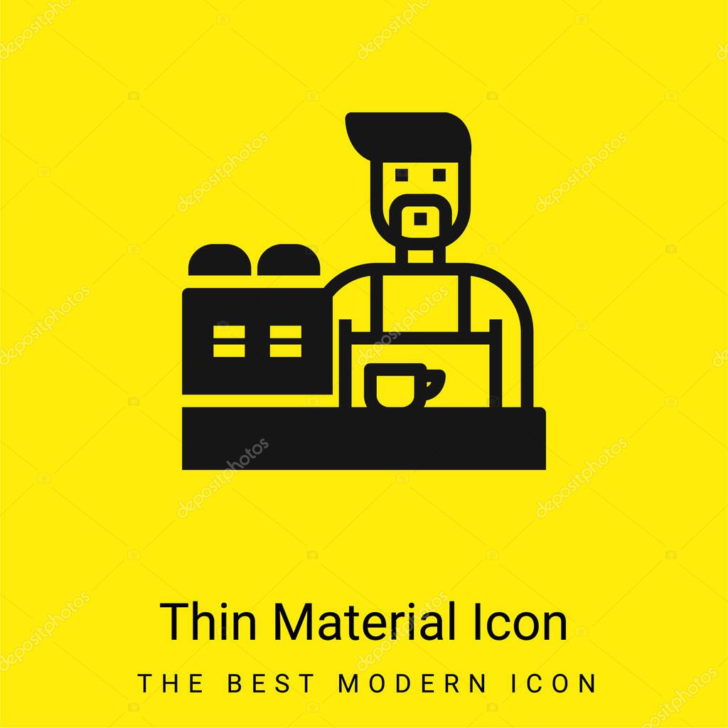 Barista minimal bright yellow material icon