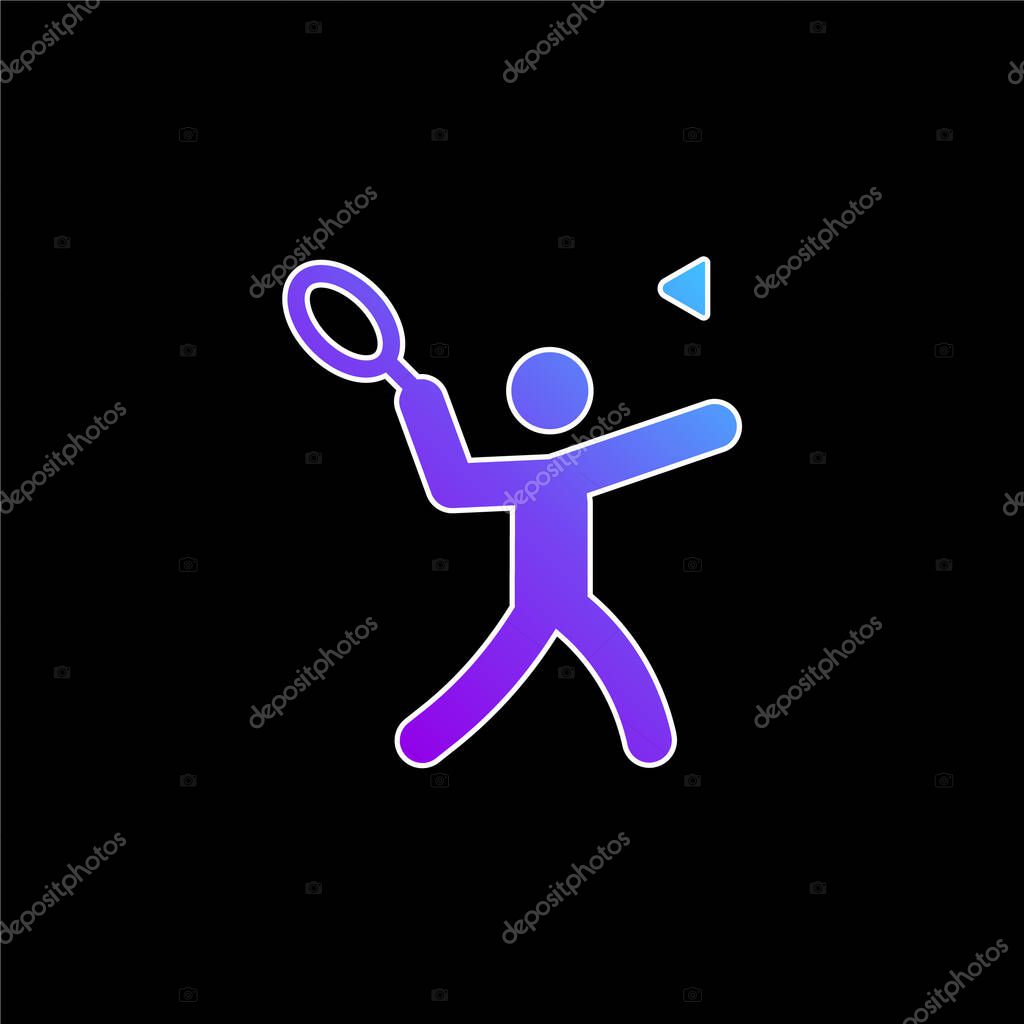 Badminton blue gradient vector icon