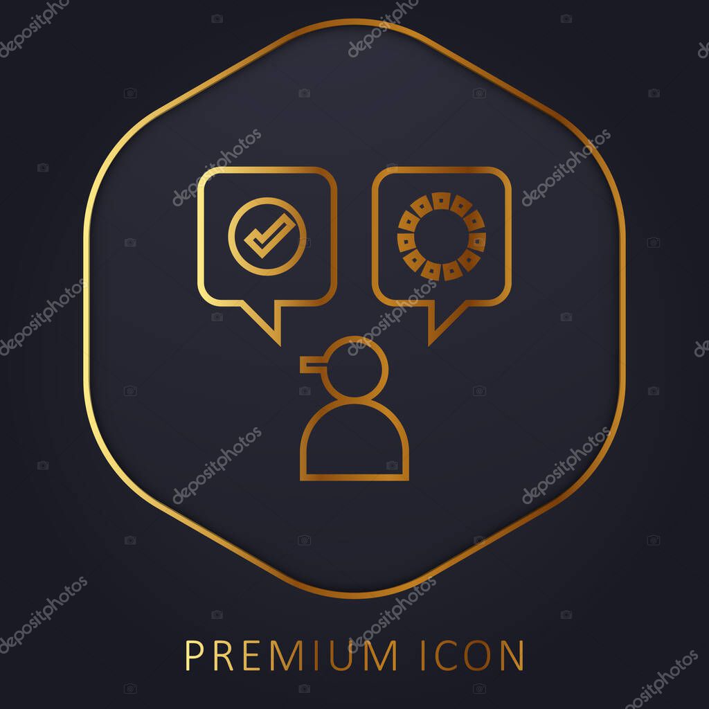 Accept golden line premium logo or icon