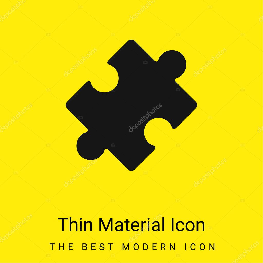 Black Rotated Puzzle Piece minimal bright yellow material icon