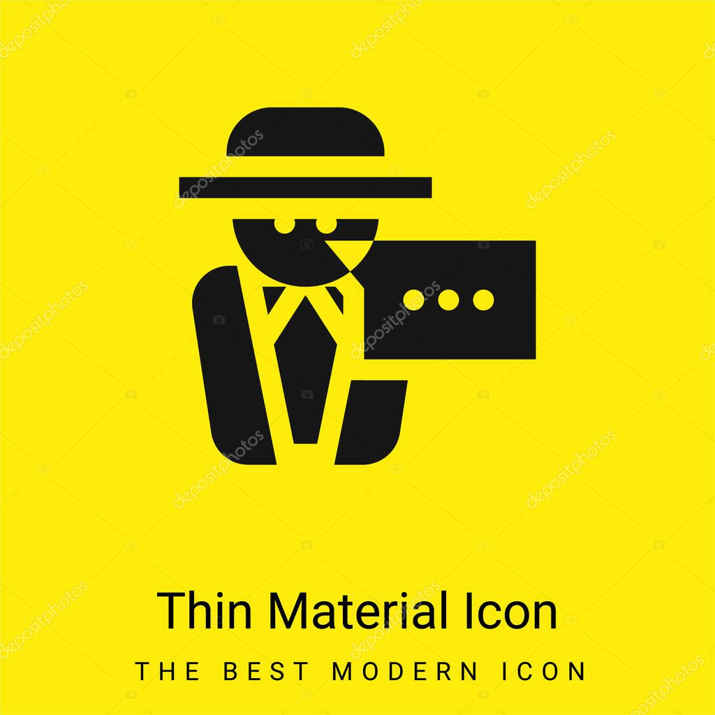 Anonymous Message minimal bright yellow material icon