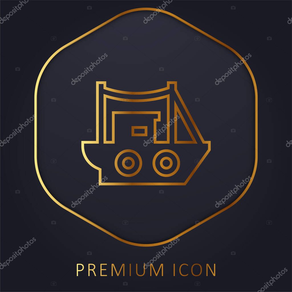 Boat golden line premium logo or icon