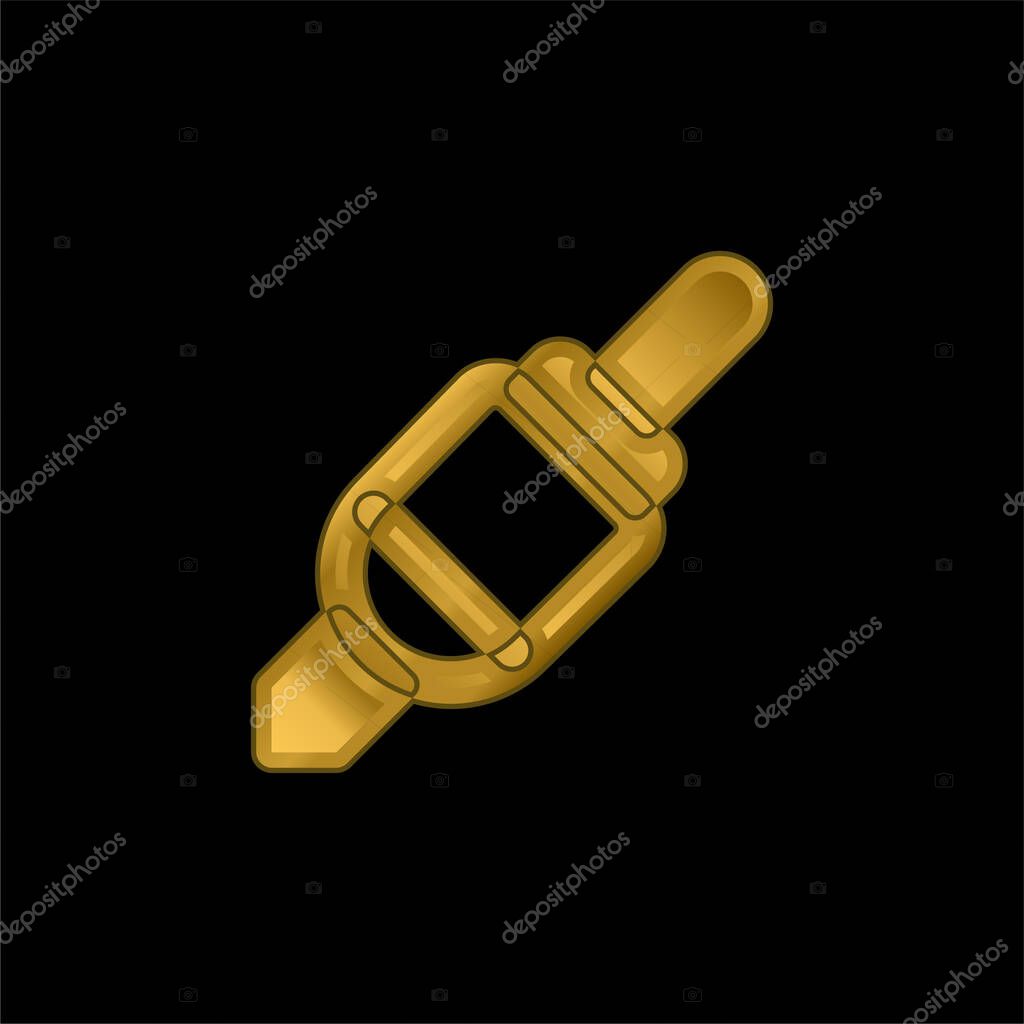 Audio Jack gold plated metalic icon or logo vector