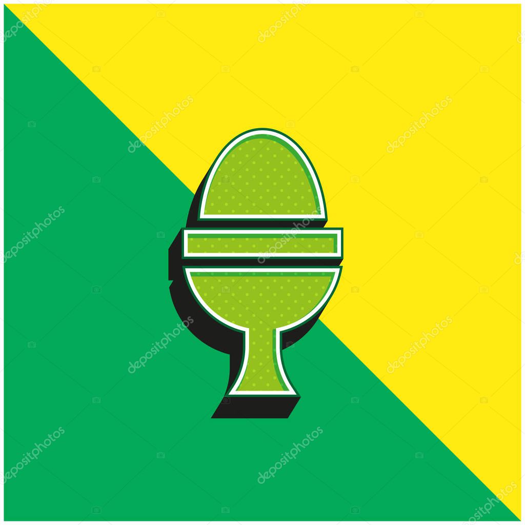 Boiled Egg Green and yellow modern 3d vector icon logo