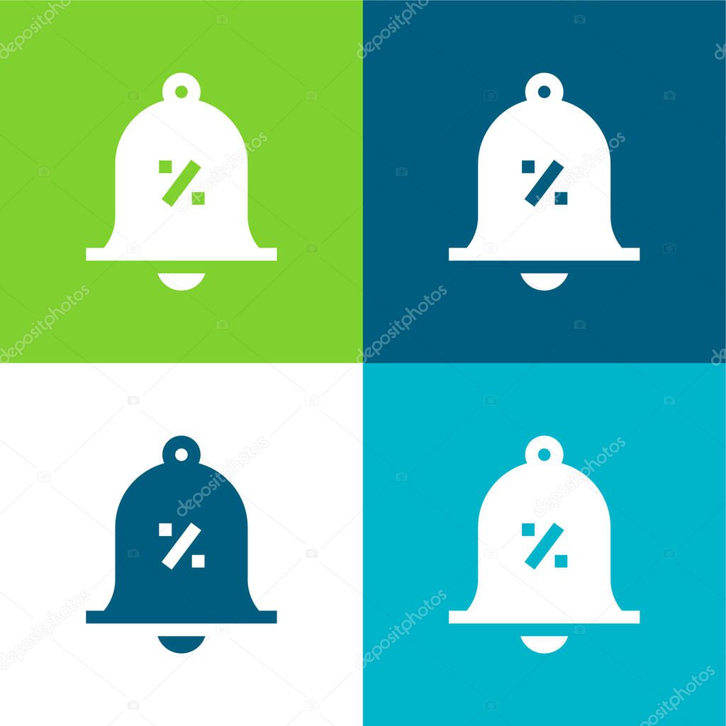 Bell Flat four color minimal icon set