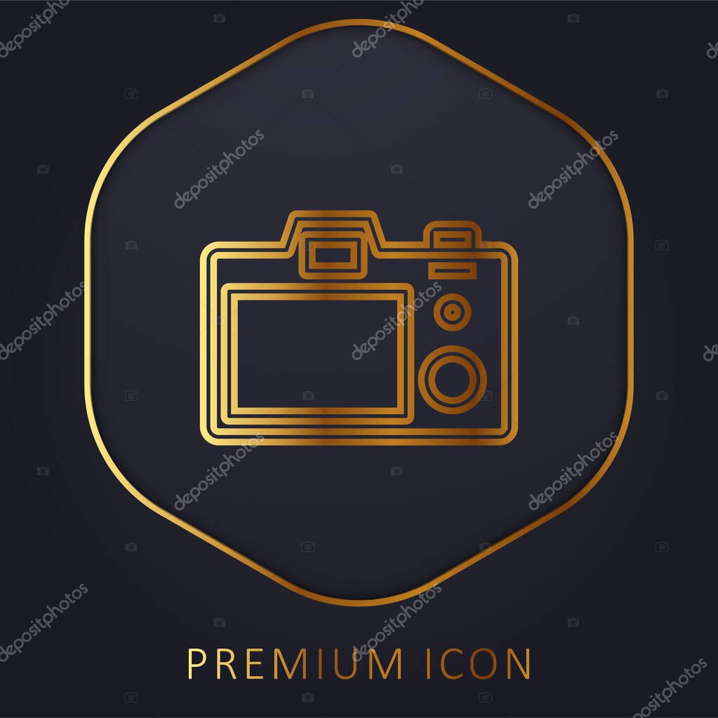 Back Camera golden line premium logo or icon