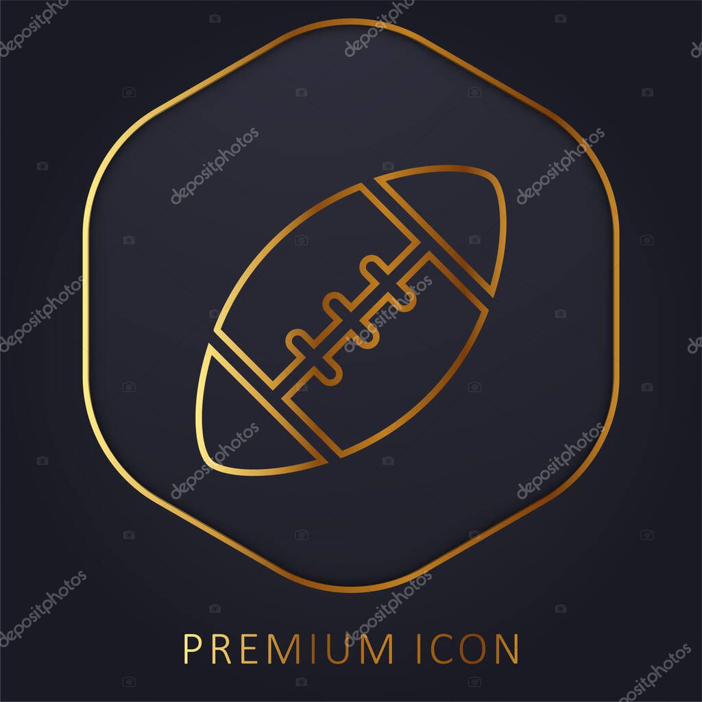 American Football golden line premium logo or icon