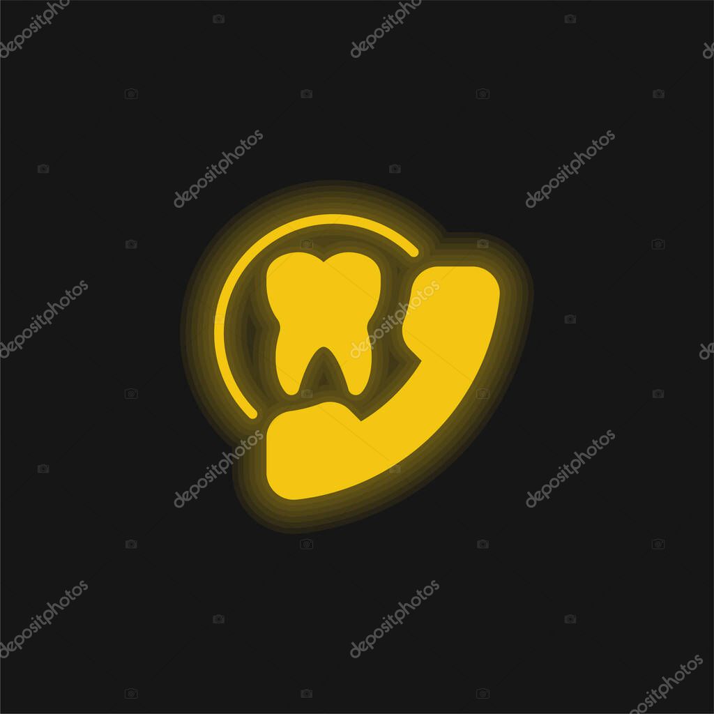 Appointment yellow glowing neon icon