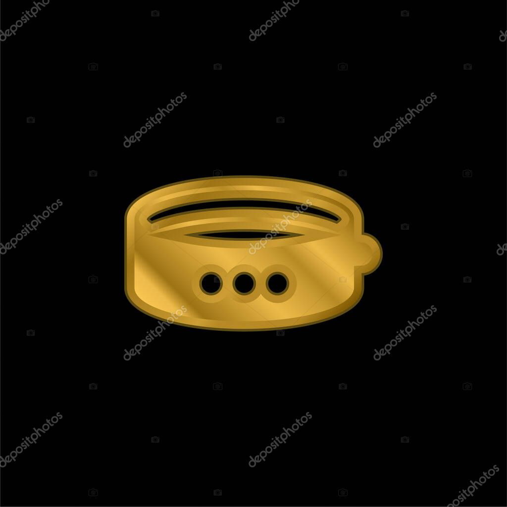 Bracelet gold plated metalic icon or logo vector