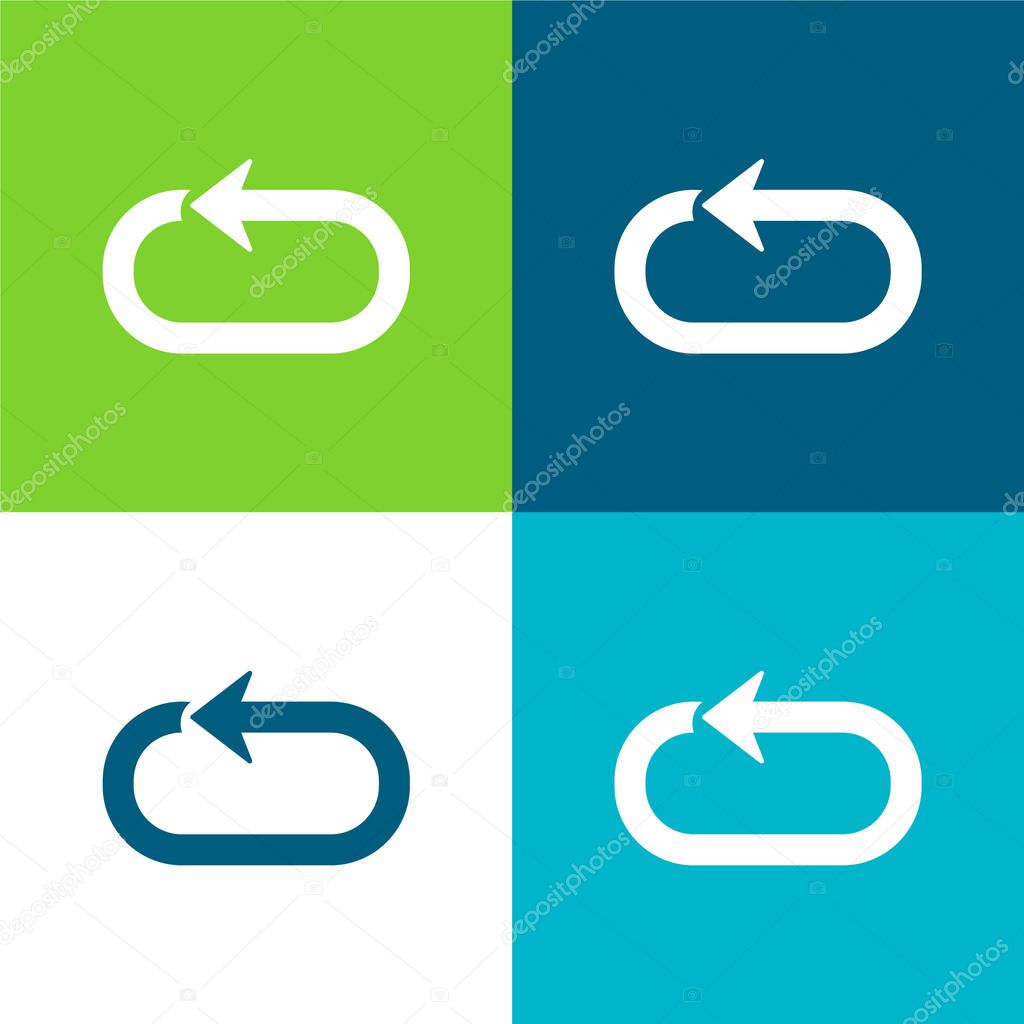 Arrow Loop Flat four color minimal icon set