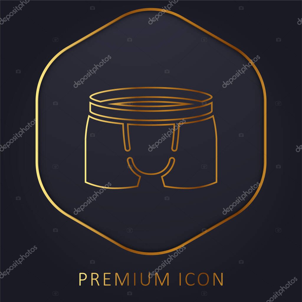 Boxers golden line premium logo or icon