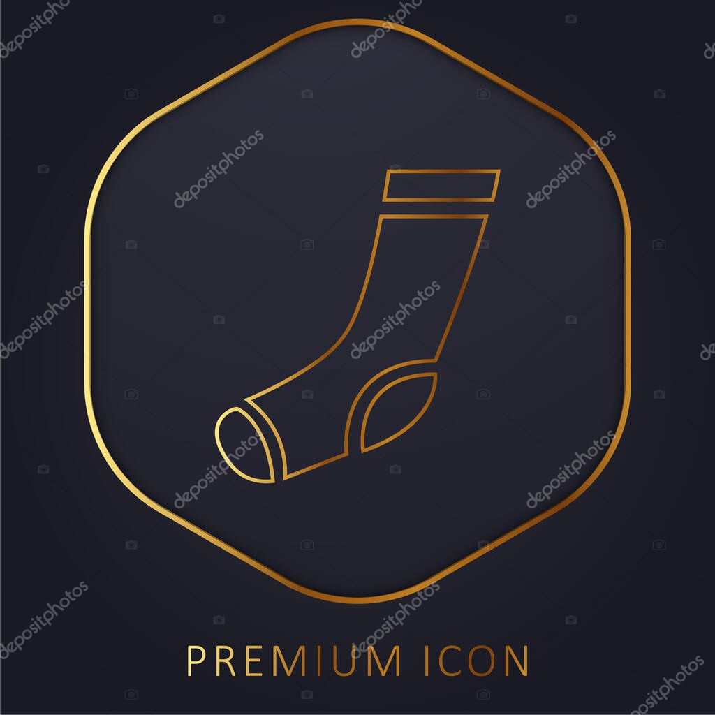 Athletic Sock golden line premium logo or icon